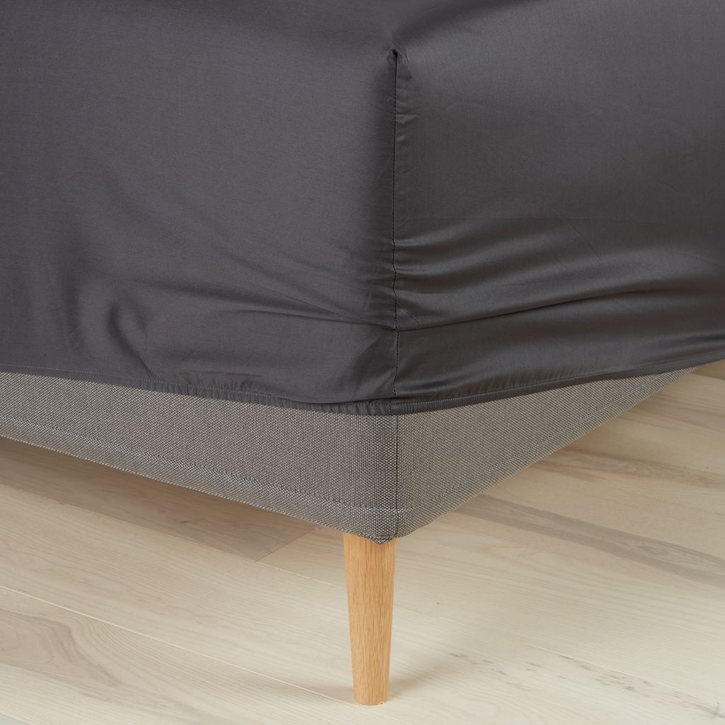 Sateen Fitted sheet TINE Single grey JYSK