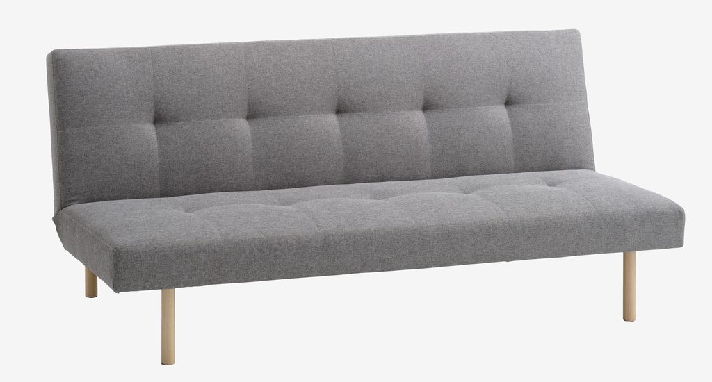 Sofa bed HOLSTED grey fabric/natural | JYSK