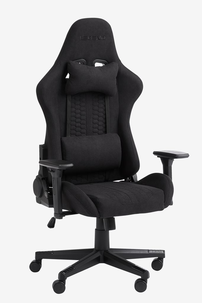 Chaise gaming NIBE tissu noir/noir | JYSK