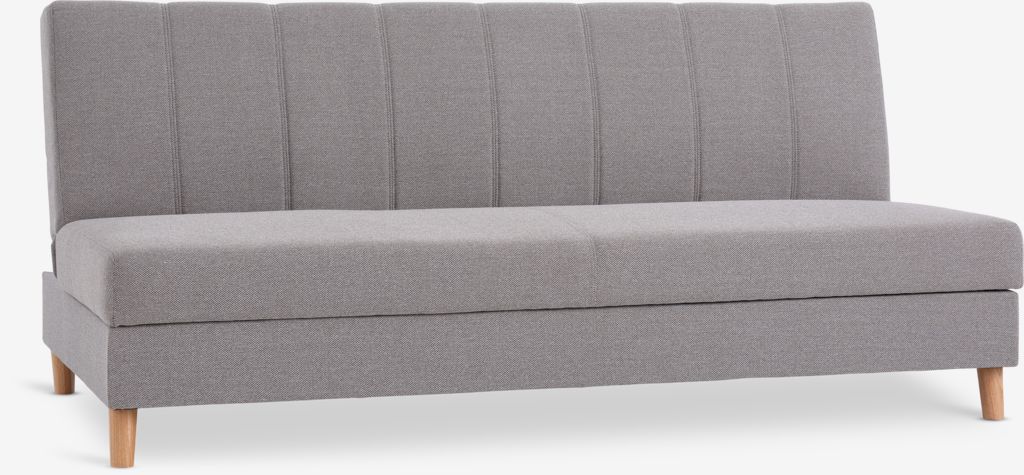 Sofa bed ILDVED beige fabric/oak colour | JYSK