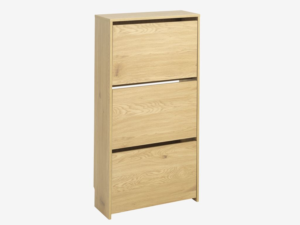 Meuble à chaussures BAKHUSE 3 compartiments coloris chêne JYSK