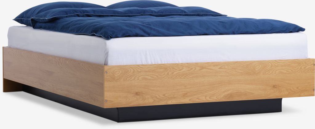 Bed frame ELLINGE Double w/storage oak colour | JYSK