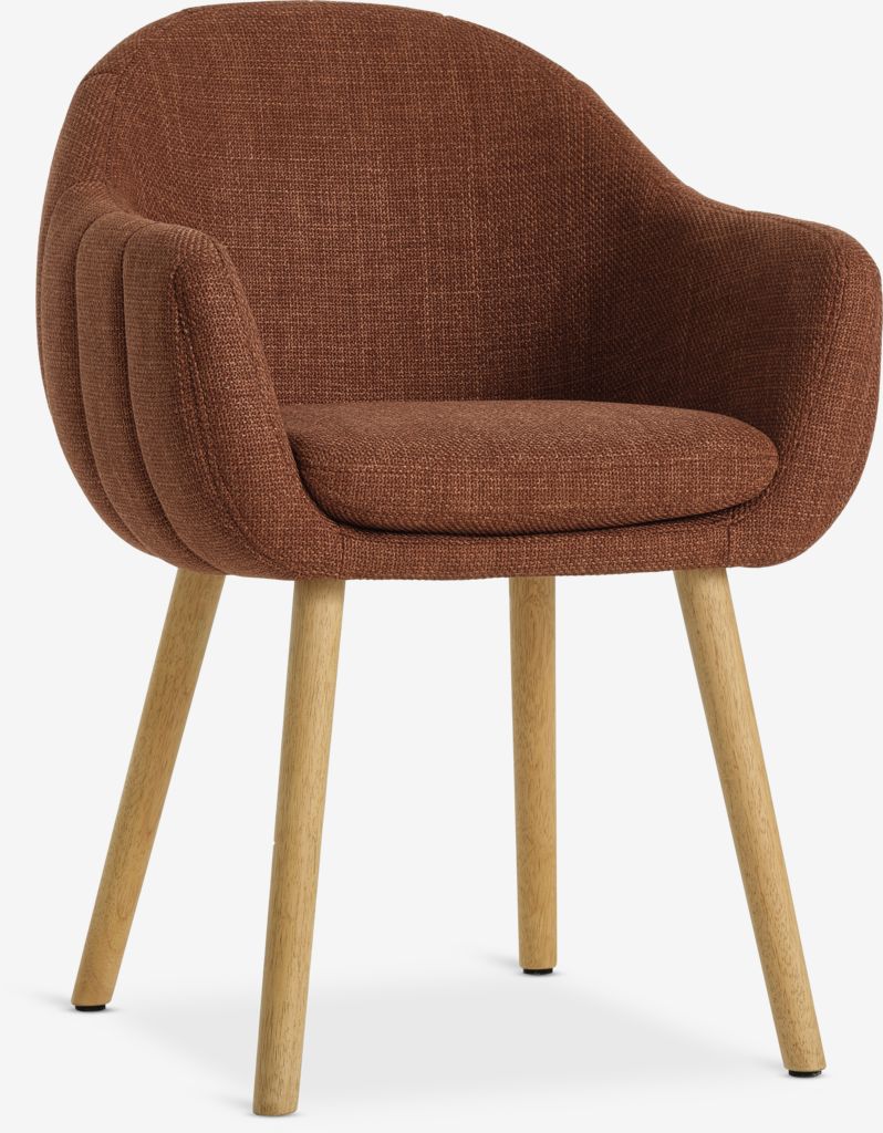 Dining chair INGERSLEV terracotta/oak colour JYSK