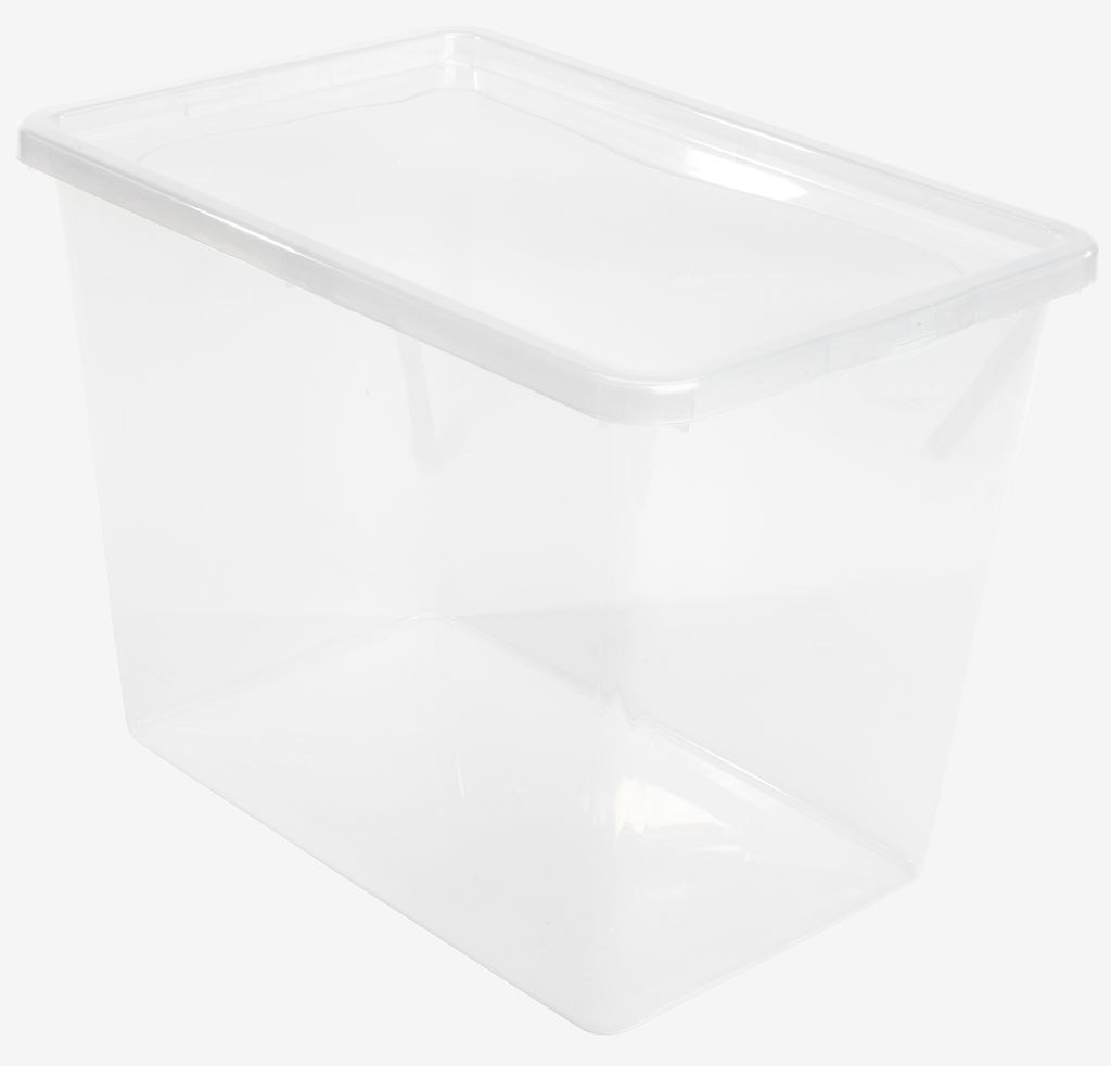 Boîte de rangement BASIC BOX 80L a/couvercle transparent JYSK