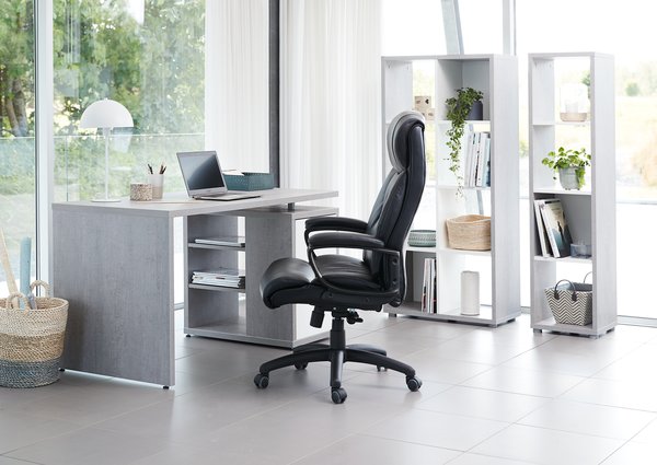 Office chair TJELE black faux leather/black