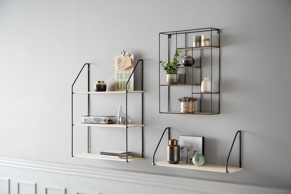 Wall shelf HEJLSMINDE 1 shelf black/natural