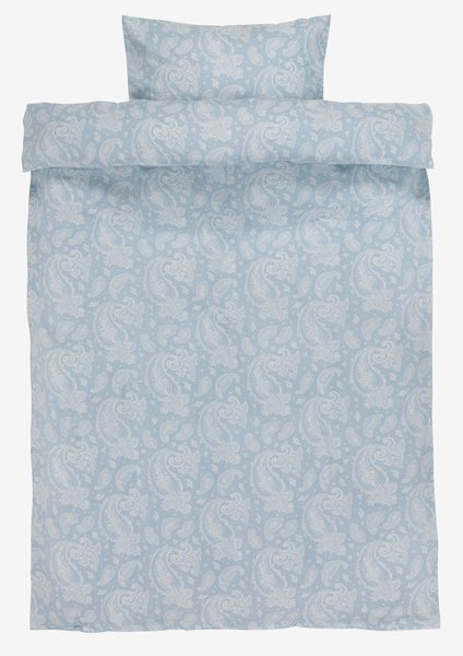 Parure de lit en flanelle PATRICIA 160x210 bleu