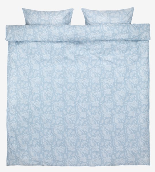 Parure de lit Flanelle PATRICIA 240x220 bleu