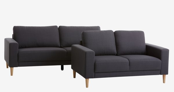 Sofa EGENSE 3-Sitzer dunkelgrau