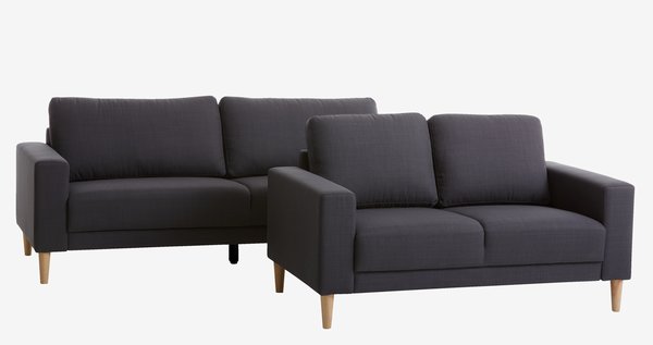 Sofa EGENSE 2-Sitzer Stoff dunkelgrau