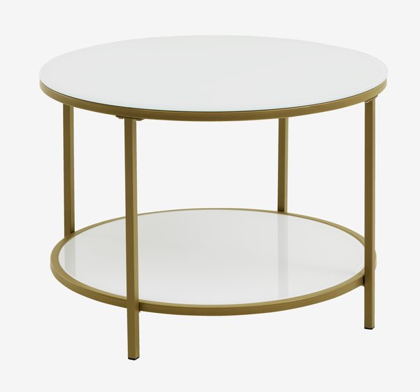 Tavolino GADEVANG Ø65 bianco/color oro