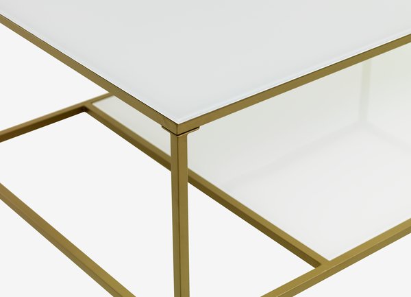 Konferenčný stolík PANDRUP 70x110 biela/zlatá