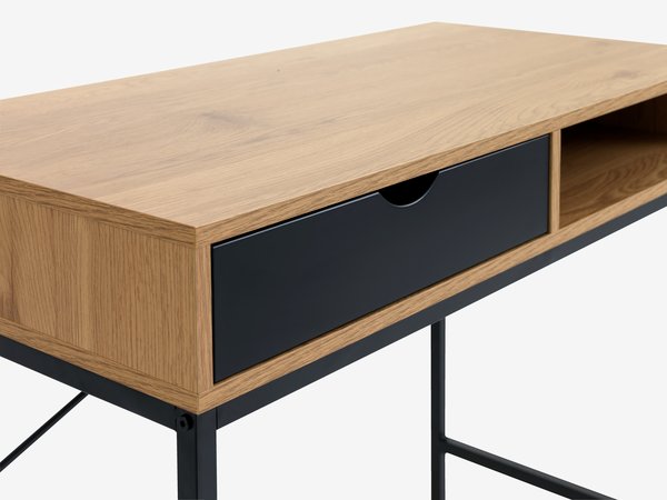 Çalışma masası TRAPPEDAL 48x95 1 çekmece meşe/siyah