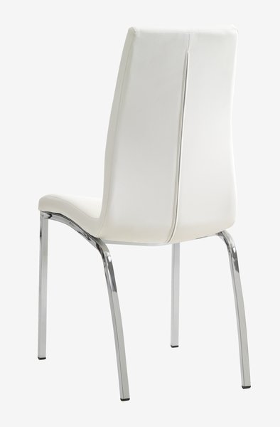 Blagovaonska stolica HAVNDAL bijela umjetna koža/krom