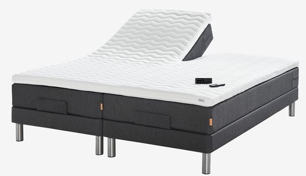 Lit réglable 180x200cm JOSELVA GE40 gris-40 MEMORY