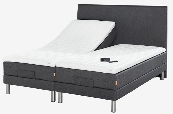 Lit réglable 80x200cm JOSELVA GE40 gris-40 MEMORY