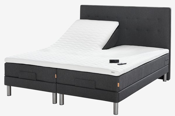 Lit réglable 180x200cm JOSELVA GE40 gris-40 MEMORY