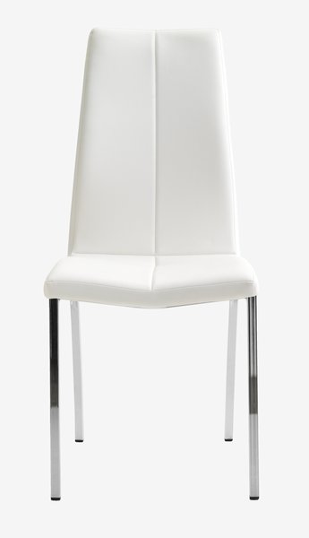 Jedálenská stolička HAVNDAL biela koženka/chróm