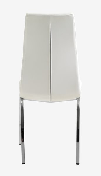 Blagovaonska stolica HAVNDAL bijela umjetna koža/krom