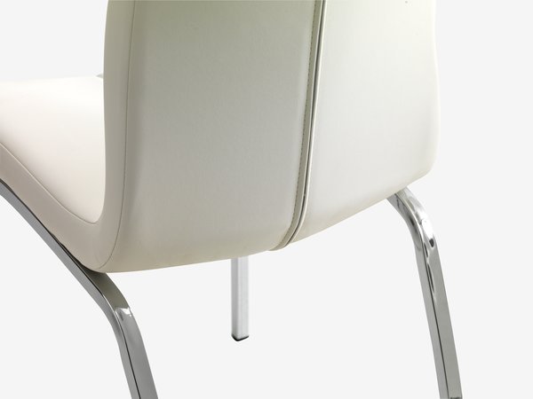 Ruokapöydän tuoli HAVNDAL valkoinen keinonahka/kromi