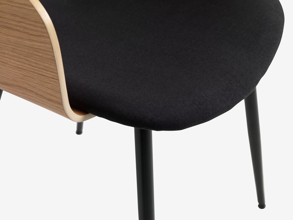 Ruokapöydän tuoli HVIDOVRE tammi/musta kangas