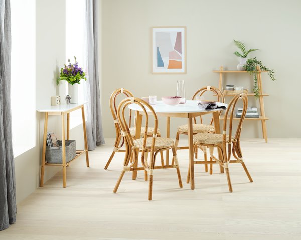 Tafel JEGIND Ø105 wit/naturel