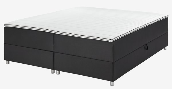 Łóżko kontynentalne 160x200 PLUS C40 ze schowkiem czarny-07