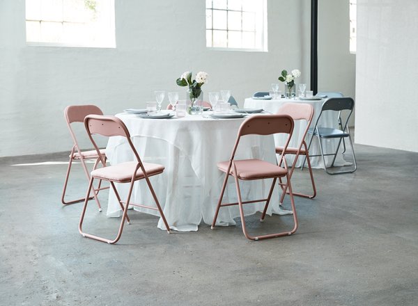 Krzesło składane VOEL aksamit różowy