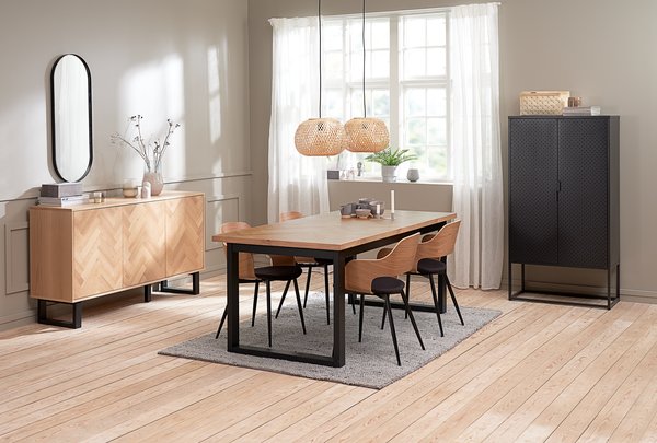 Кухненски стол HVIDOVRE цвят дъб/черно