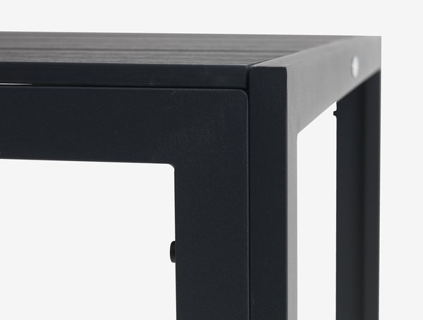 MADERUP L150 table noir + 4 LOMMA chaises inclinable noir