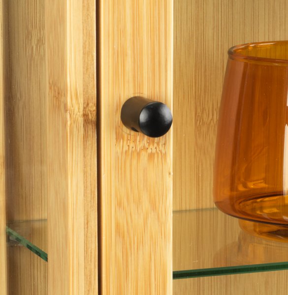 Шкаф за стена RIBE с 1 стъклена врата натурал