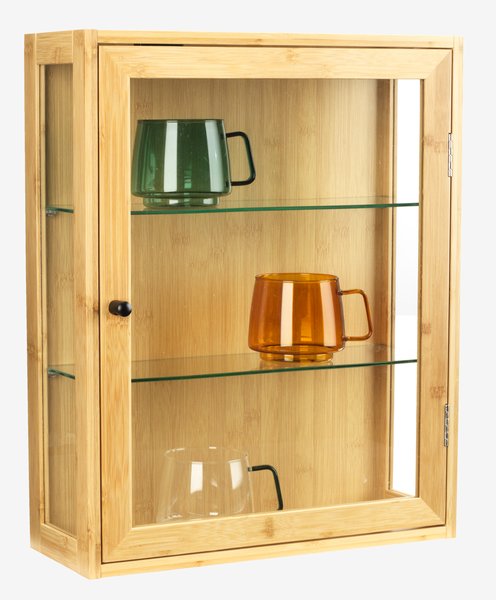 Wall cabinet RIBE 1 glass door natural