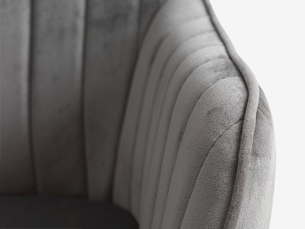 Fauteuil ONSEVIG velours gris/noir