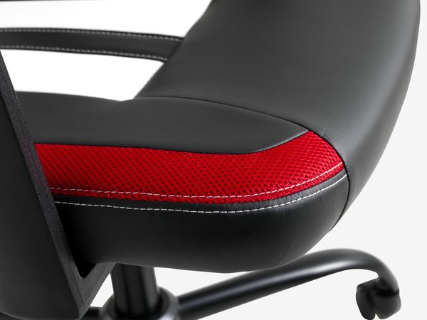 Sedia da gaming HAVDRUP nero/rosso