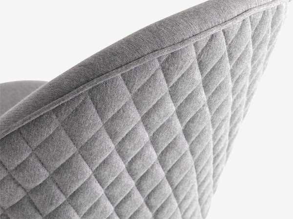 Офис стол KOKKEDAL сив текстил/бяло