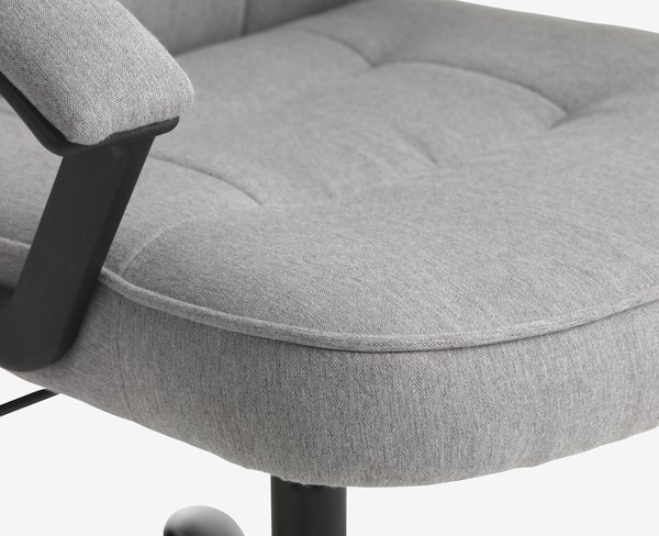 Καρέκλα γραφείου SKODSBORG γκρι ύφασμα/μαύρο