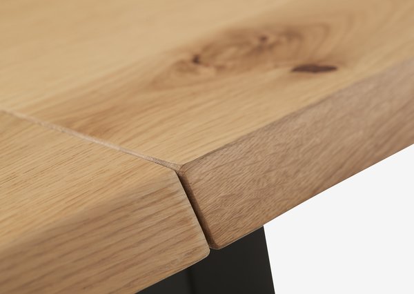 SKOVLUNDE L200 table natural oak + 4 PURHUS grey/black