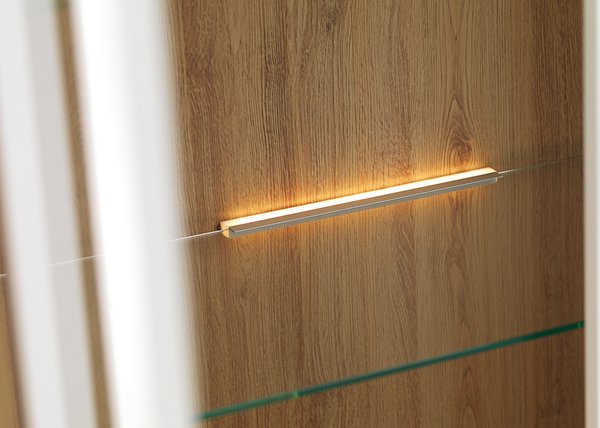 Vetrina GAMMELGAB 2 ante con luce LED color rovere/bianco