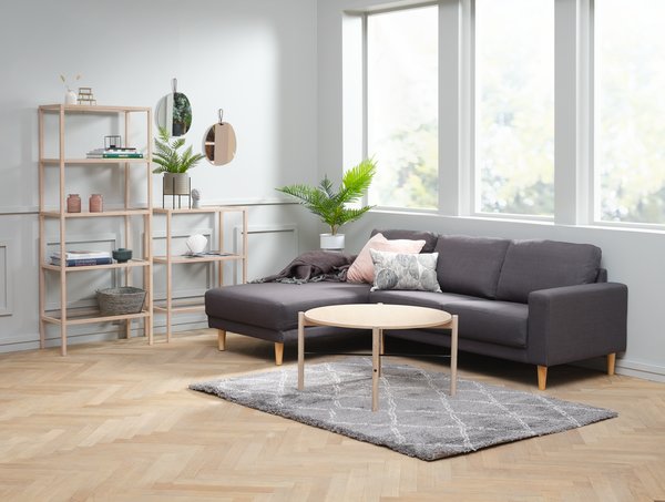 Sofa EGENSE chaise longue dark grey fabric