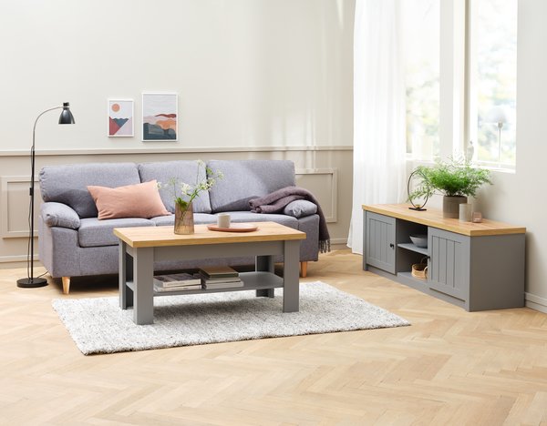 Sofabord MARKSKEL 60x110 grå/eg