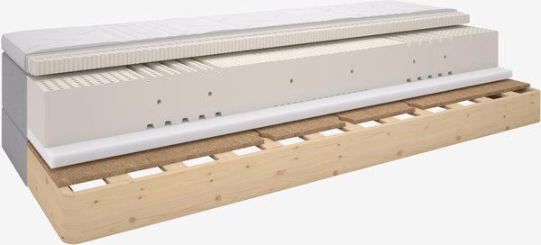 Elevationsseng 180x210cm DUNLOPILLO NEA E200 grå-32
