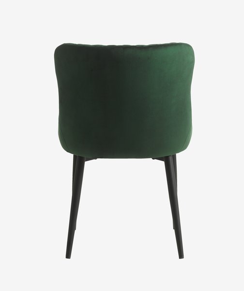 Trpezarijska stolica PEBRINGE baršun zelena/crna