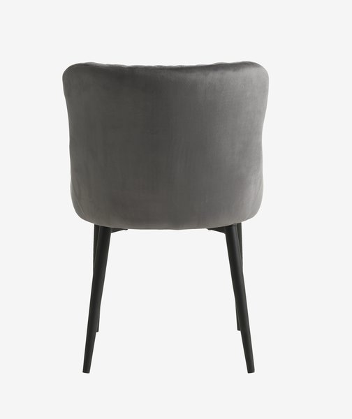 Jedálenská stolička PEBRINGE zamat sivá/čierna