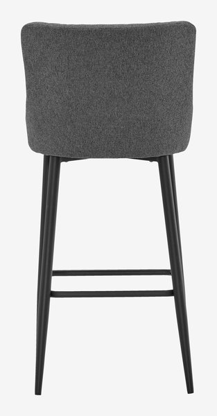 Chaise de bar PEBRINGE tissu gris/noir