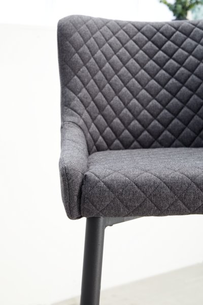 Chaise de bar PEBRINGE avec dossier tissu gris/noir