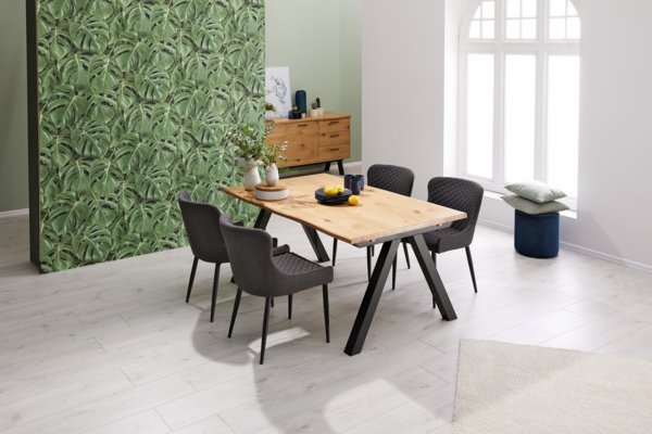 Esstisch SANDBY 100x160 eiche natur/schwarz