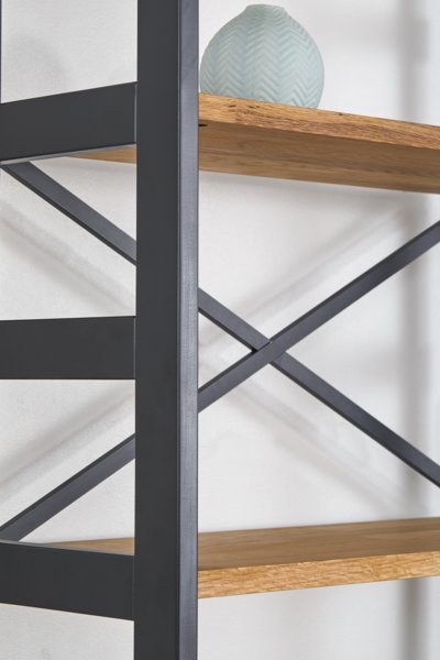 Étagère INTRUP 3 tablettes larges noir/chêne
