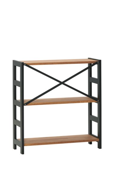 Étagère INTRUP 3 tablettes larges noir/chêne