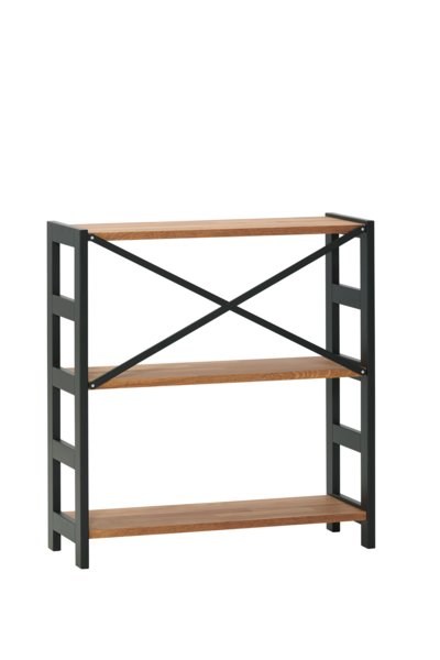 Étagère INTRUP large 3 tablettes noir/chêne