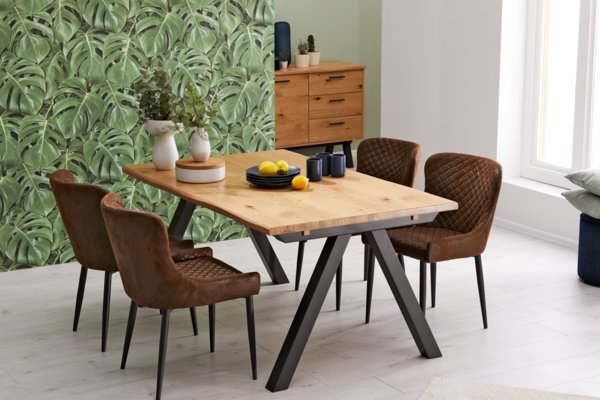Esstisch SANDBY 100x160 eiche natur/schwarz